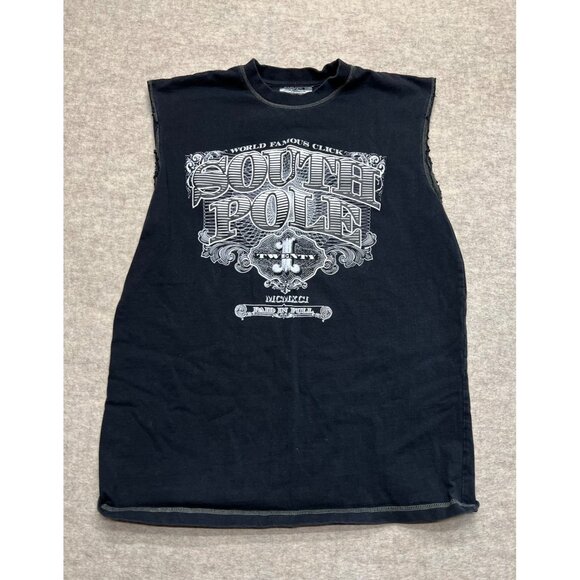 Vintage 90's South Pole X-clusive Edition Black Sleeveless Men's Top XL - Picture 1 of 6